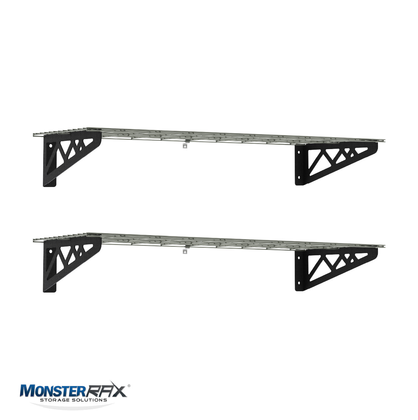 12" x 36" Wall Shelves (Two Pack with Hooks)