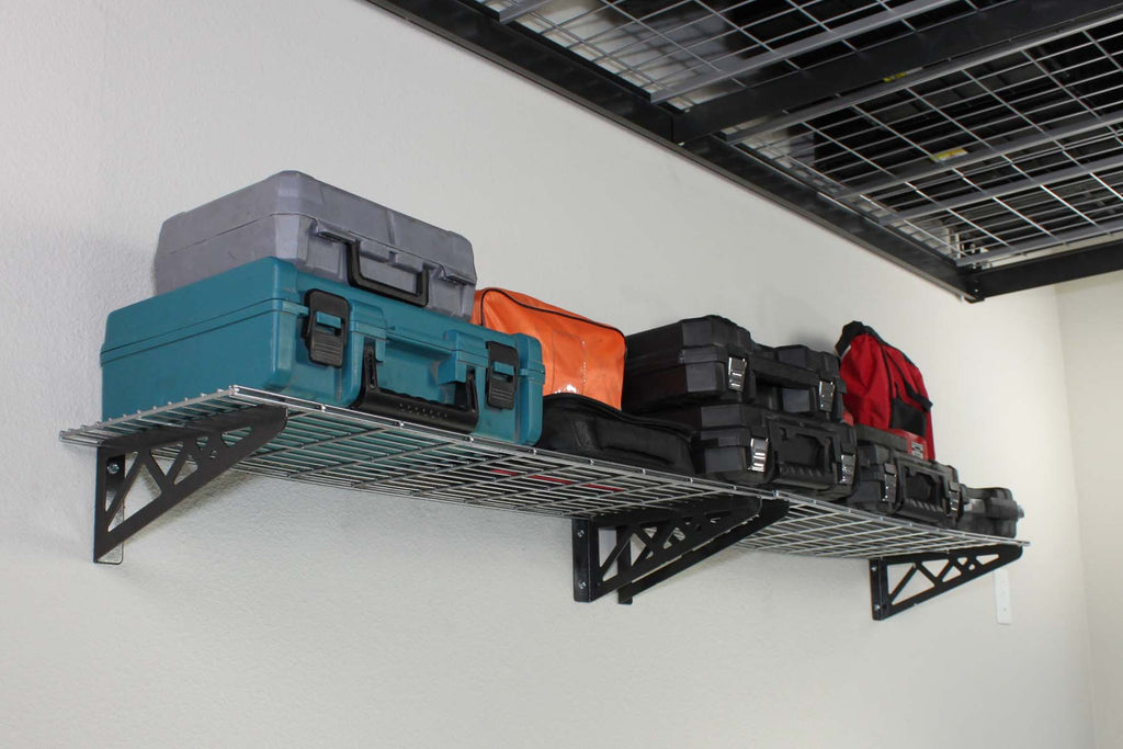 12" x 36" Wall Shelves (Two Pack with Hooks)