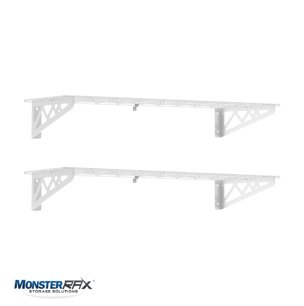 12" x 36" Wall Shelves (Two Pack with Hooks)