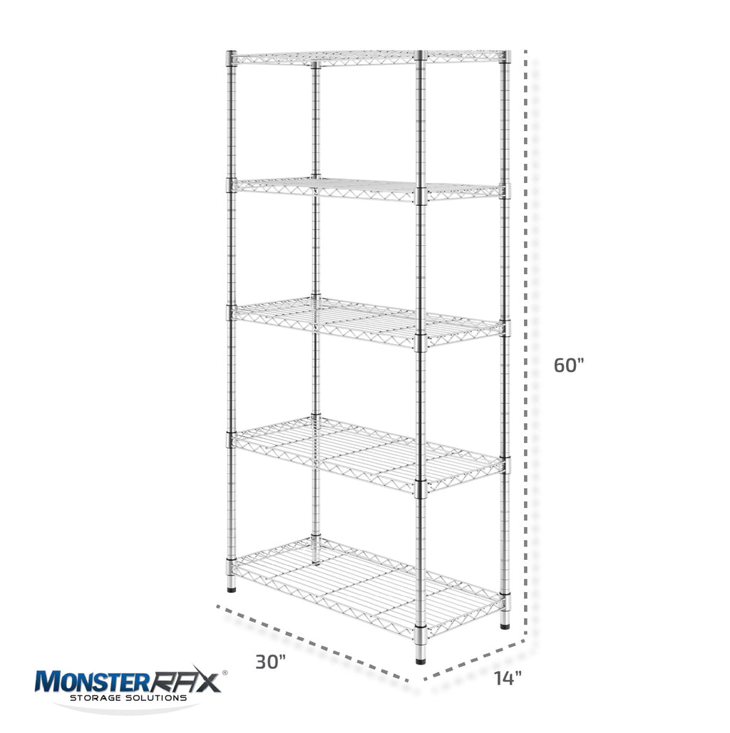 14" x 30" x 60" 5-Tier Wire Shelving