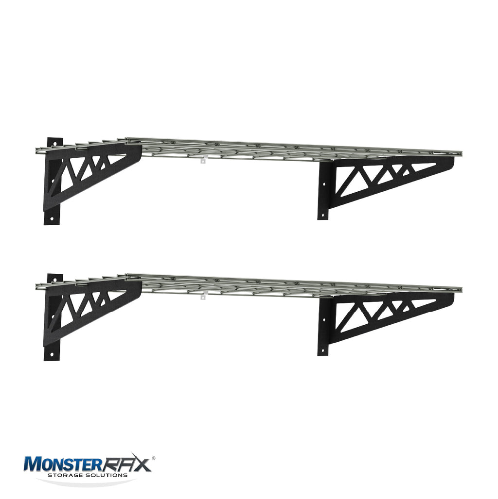 18" x 36" Wall Shelves (Two Pack with Hooks)