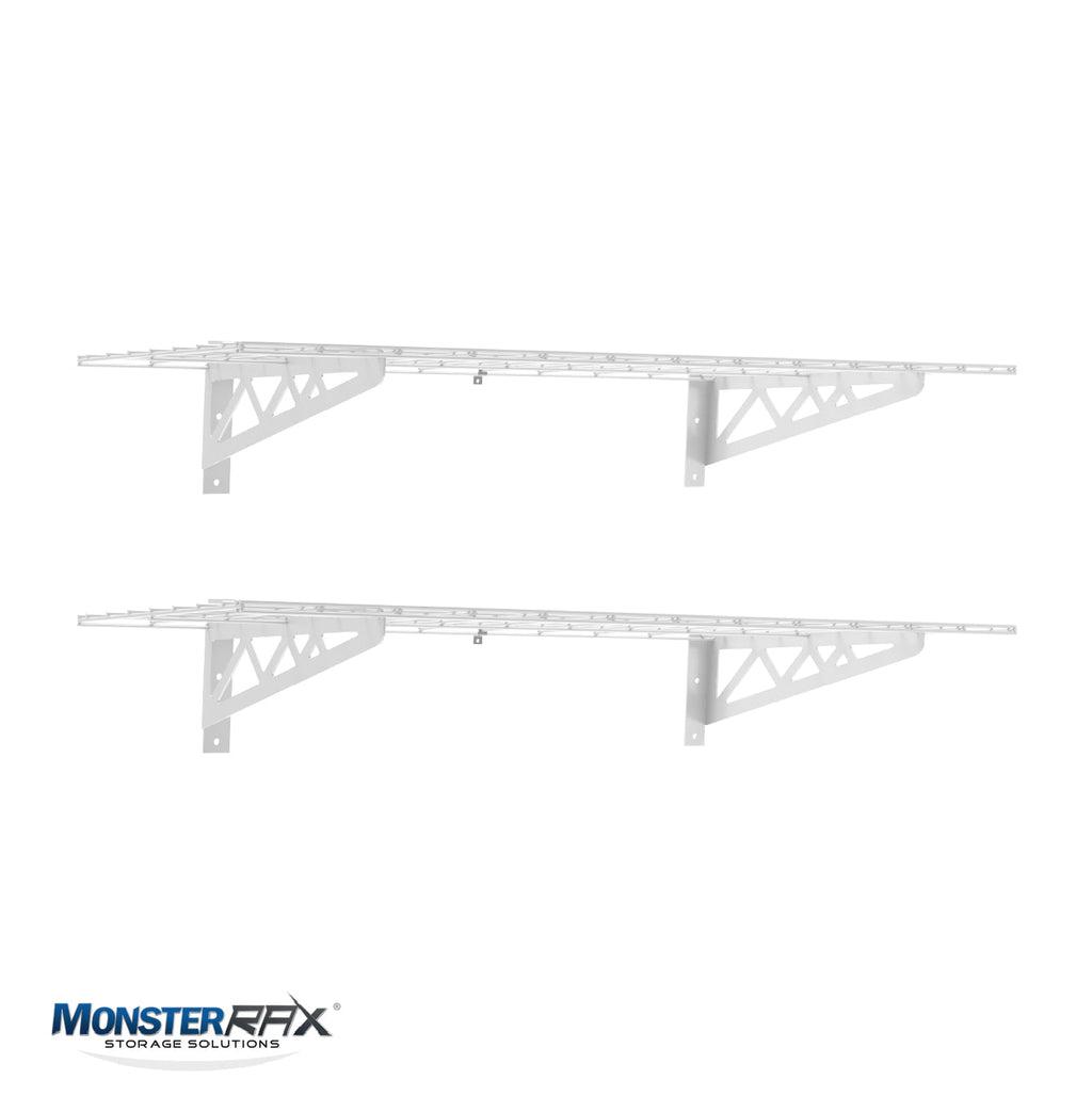 18" x 48" Wall Shelves (Two Pack with Hooks)