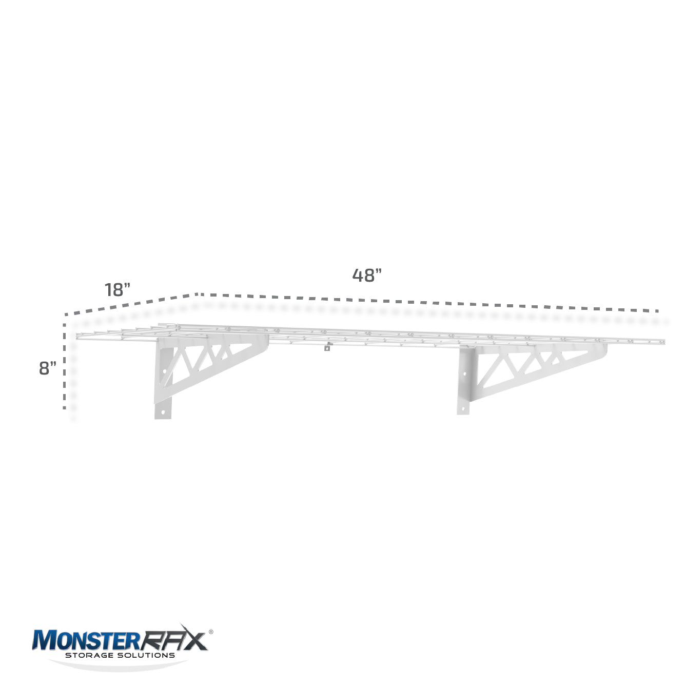 18" x 48" Wall Shelves (Two Pack with Hooks)