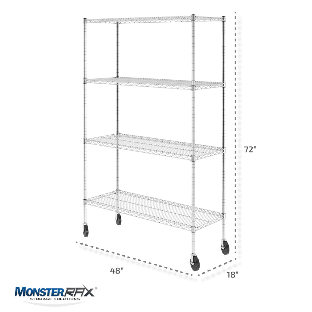 18" x 48" x 72" 4-Tier Wire Shelving