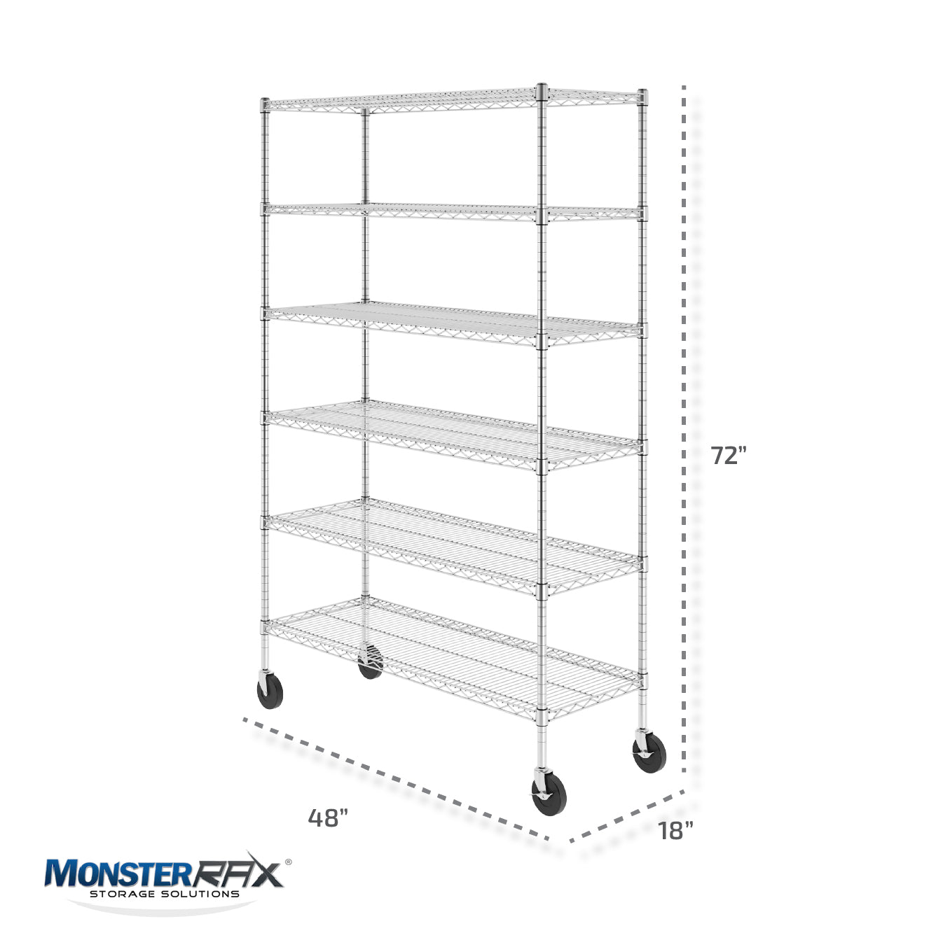 18" x 48" x 72" 6-Tier Wire Shelving