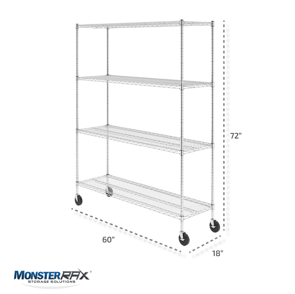 18" x 60" x 72" 4-Tier Wire Shelving