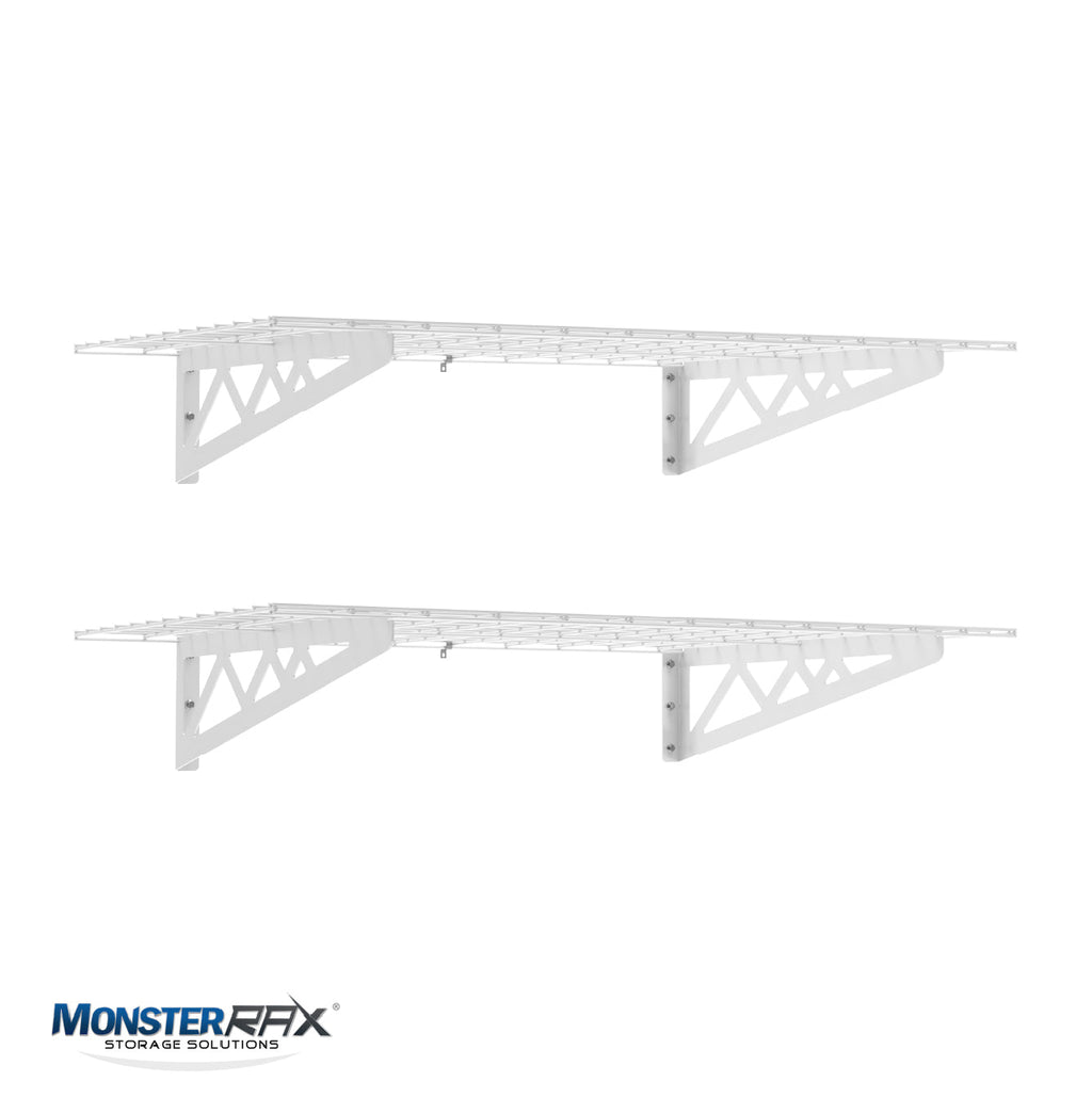24" x 48" Wall Shelves (Two Pack with Hooks)