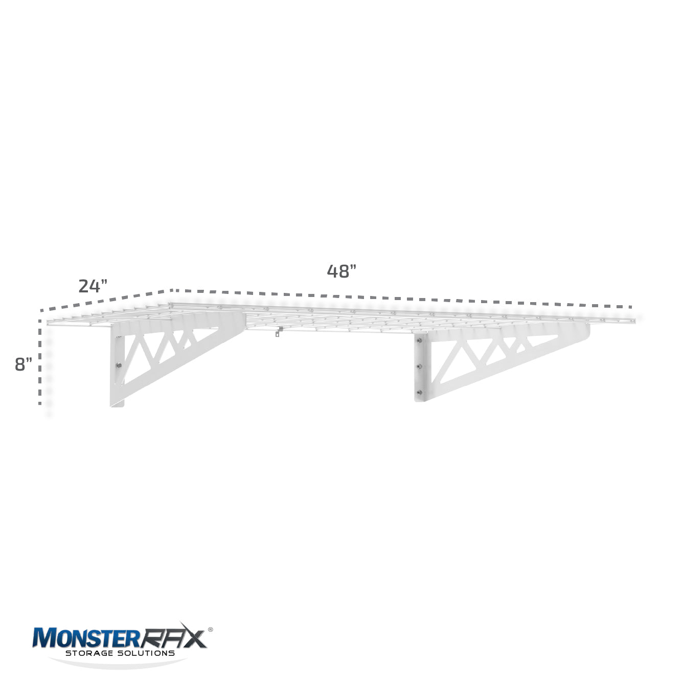 24" x 48" Wall Shelves (Four Pack with Hooks)