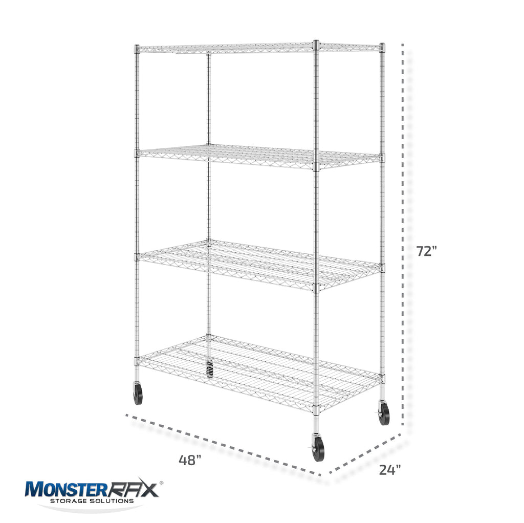 24" x 48" x 72" 4-Tier Wire Shelving