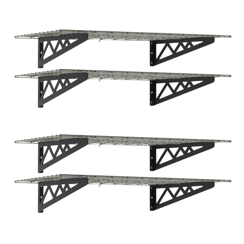 24" x 48" Wall Shelves (Four Pack with Hooks)