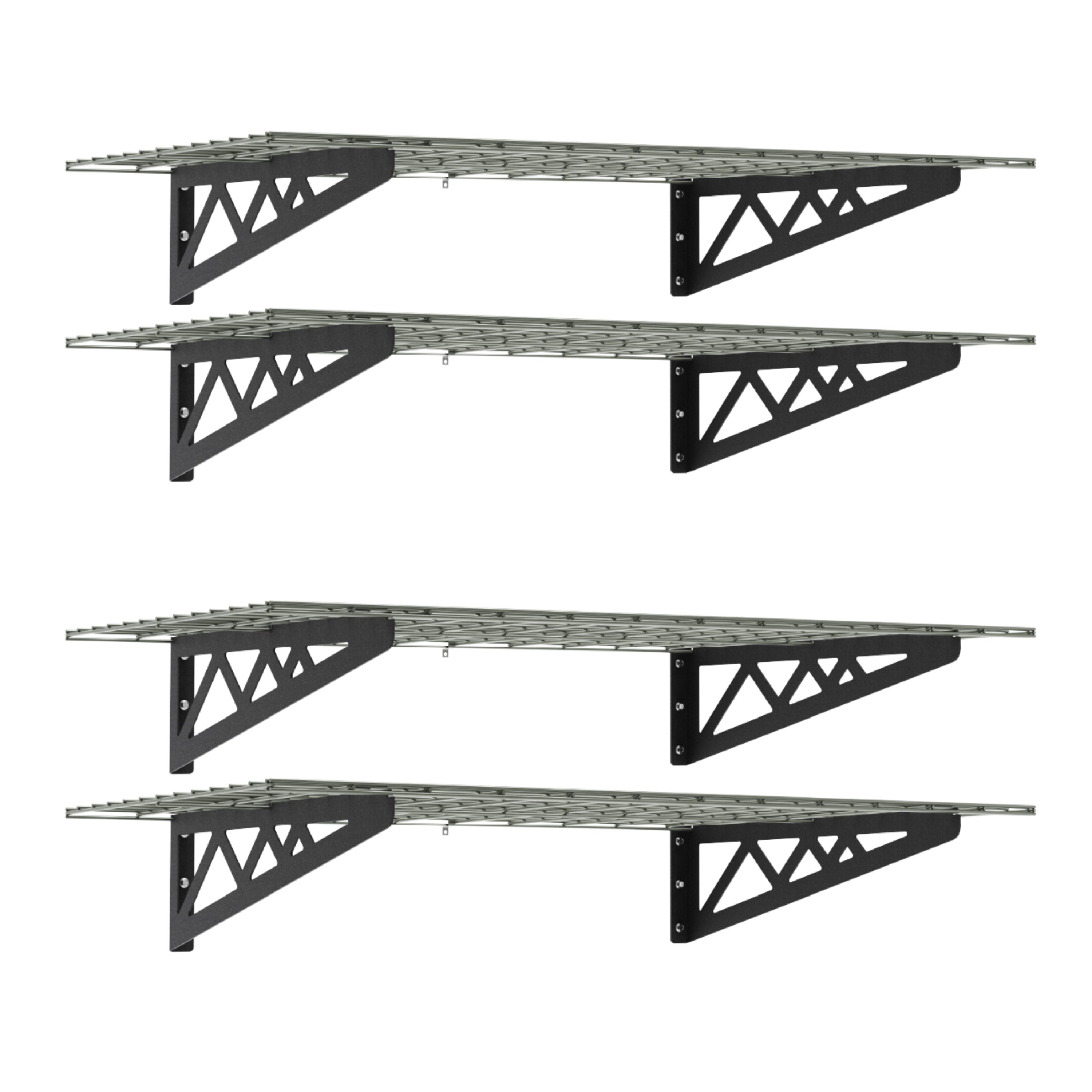 24" x 48" Wall Shelves (Four Pack with Hooks)