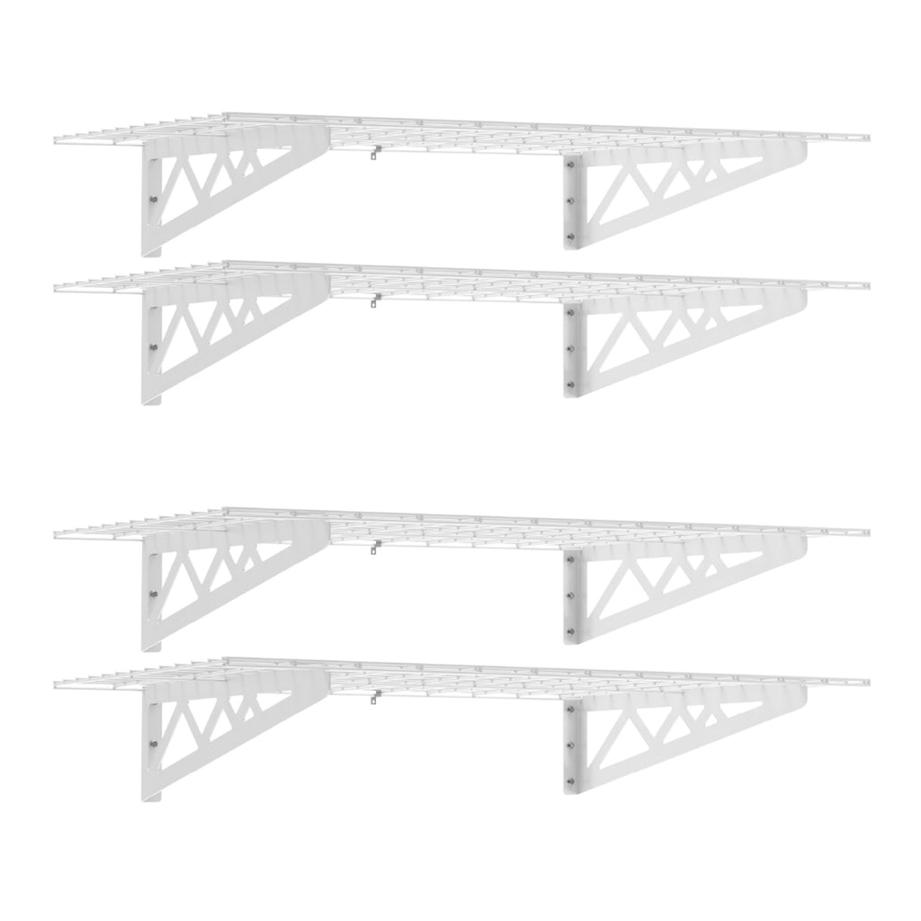 24" x 48" Wall Shelves (Four Pack with Hooks)