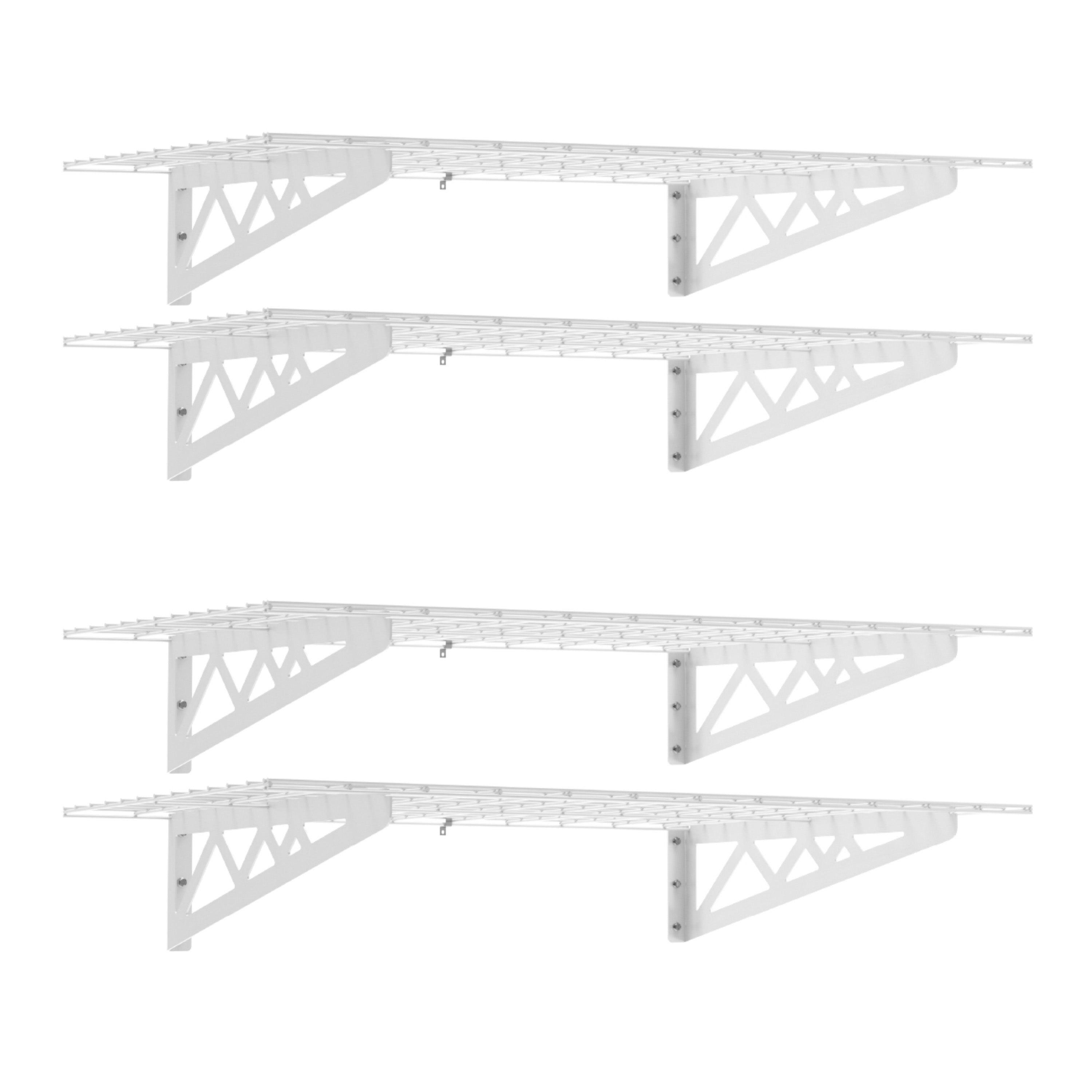 24" x 48" Wall Shelves (Four Pack with Hooks)