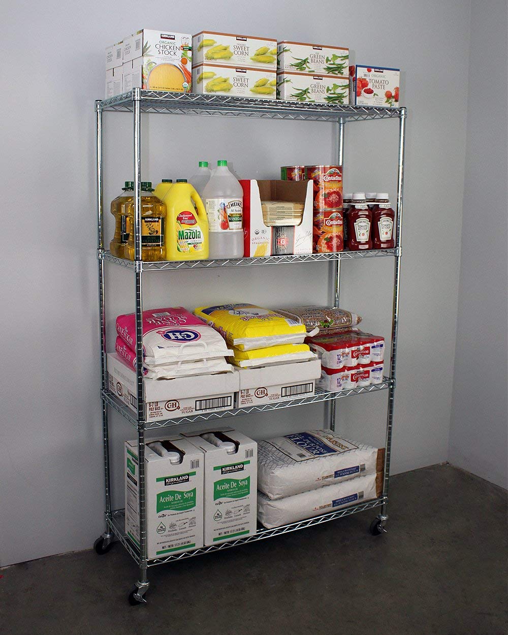18" x 48" x 72" 4-Tier Wire Shelving