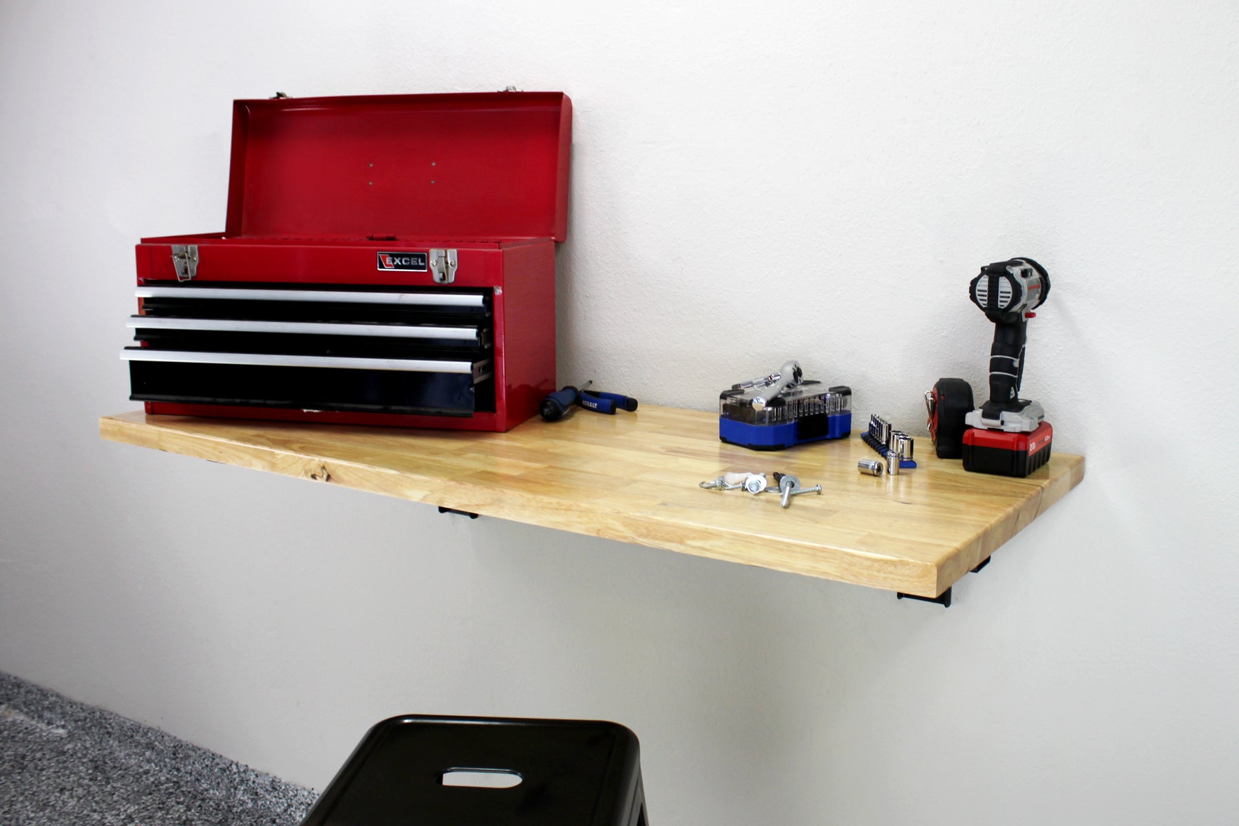 Wall-Mounted Folding Workbench