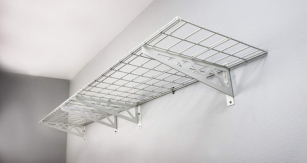 18" x 48" Wall Shelves (Two Pack with Hooks)