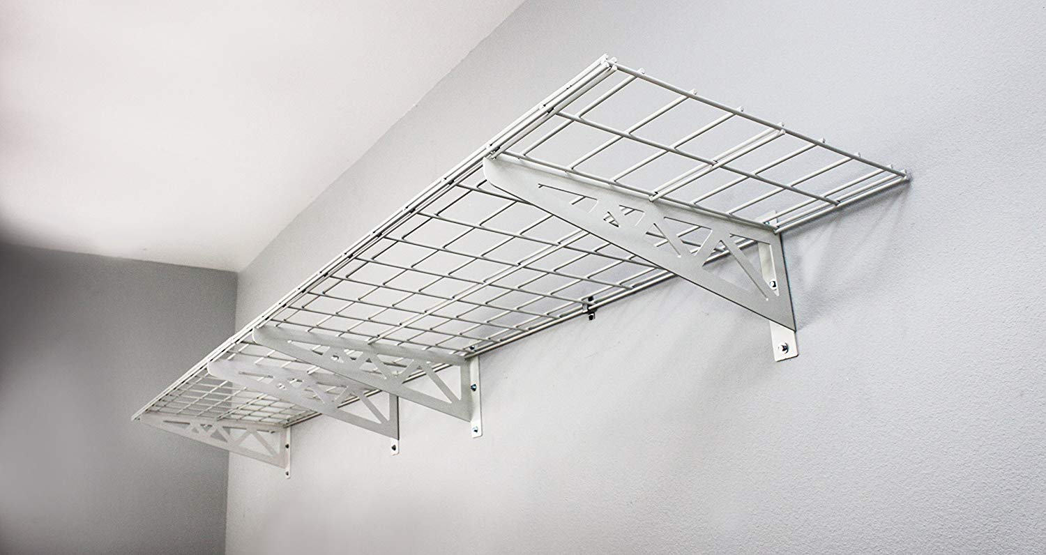 18" x 48" Wall Shelves (Two Pack with Hooks)